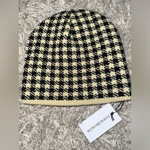 We Wore‎ What Black Khaki Herringbone Beanie NWT